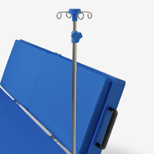 Close up view of IV pole on SideLyer bed